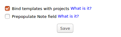 Bind templates with projects option in Time Tracker