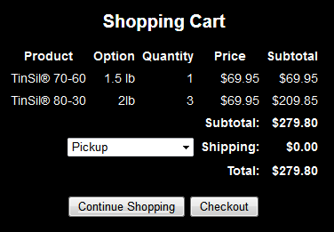 No shipping charge for pickups