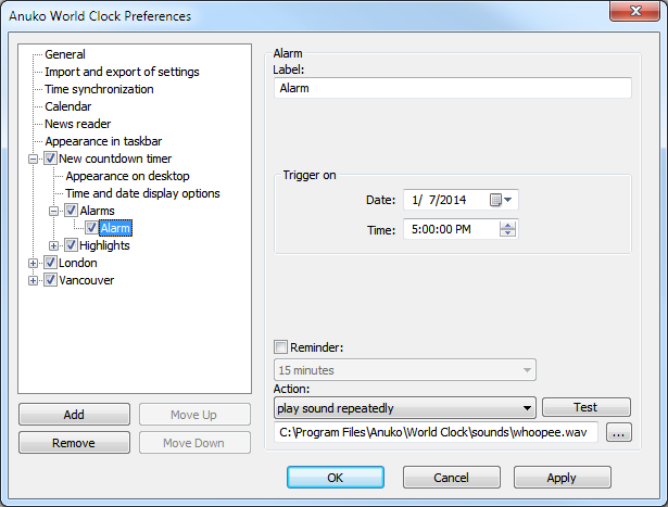 DLG_PageAlarmAt dialog