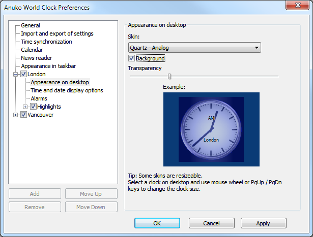 DLG_PageAppearanceDesktop dialog