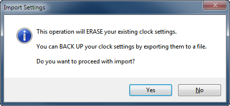 Import warning