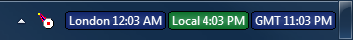 GMT clock in taskbar