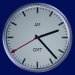 Desktop clock before resize. Click it to start resizing.