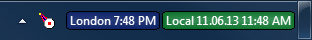 World Clock with date in taskbar
