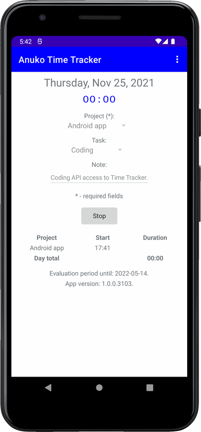 Download Anuko Time Tracker Android App