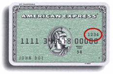 CID code on the front of an Amex card