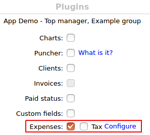 Enabling Expenses plugin in Time Tracker for architect bureau (kms to worksite, hotels, meals, etc.)