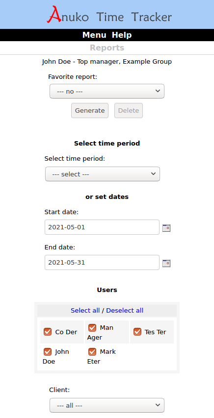 Mobile friendly report settings page