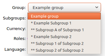Use group dropdown on Group settings page to select a subgroup