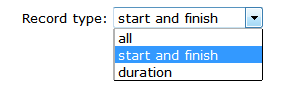 Select record type on the Group settings page in Time Tracker