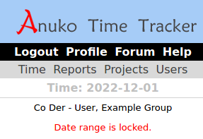 Date range is locked error in Time Tracker