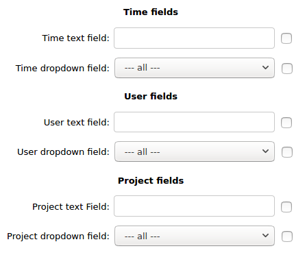 Custom field report options