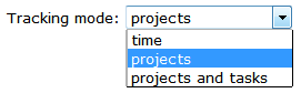 Available tracking mode options