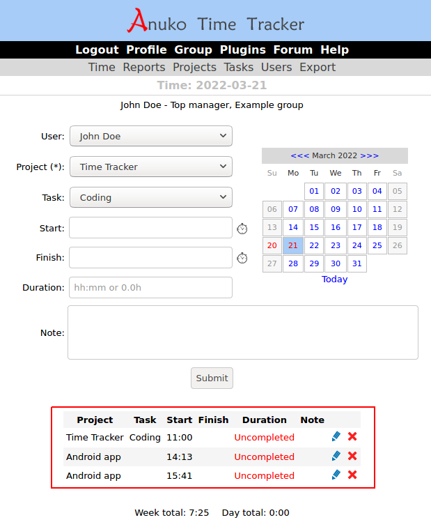 Multiple unfinished time records in Time Tracker