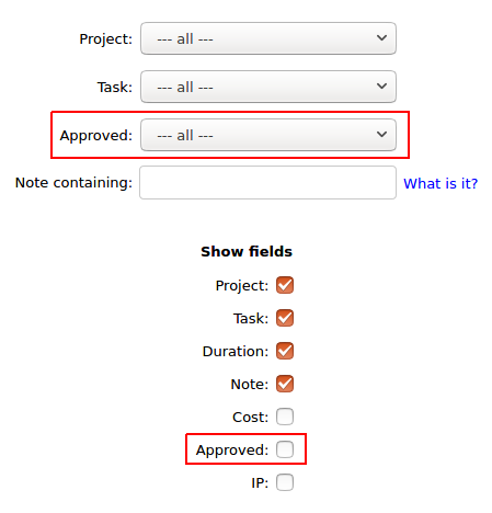 Two additional controls for report approval in Time Tracker