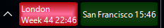 World Clock in Windows 10 taskbar