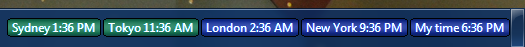 Clocks for Forex markets and local time on Windows