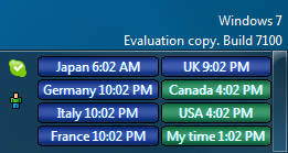 Clocks for G7 countries in Windows taskbar