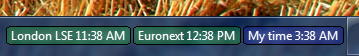 Clocks for LSE and Euronext in Windows 7 taskbar