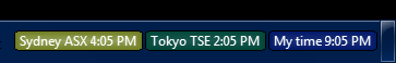 Clocks for TSE and ASX in Windows 7 taskbar