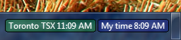 Clocks for TSX and local system time in Windows 7 taskbar
